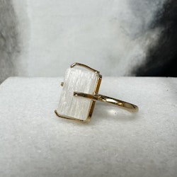 Selenit, ring justerbar guld (B)