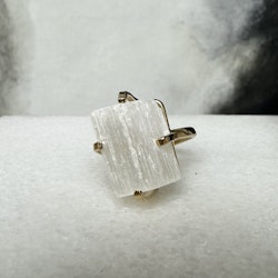 Selenit, ring justerbar guld (B)