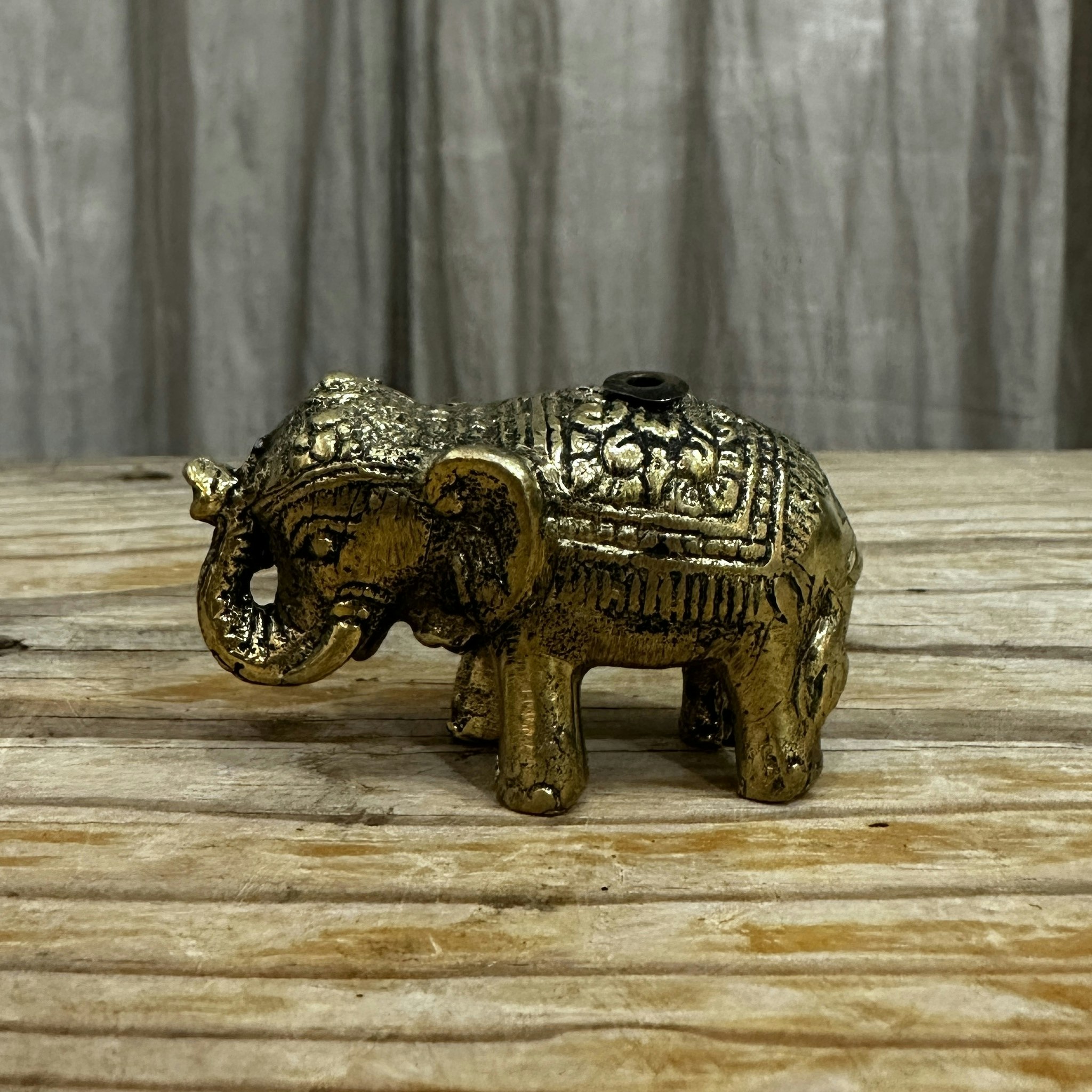 Elefant, rökelsehållare i brons