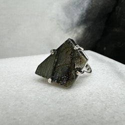 Labradorit, justerbar ring silver (B)