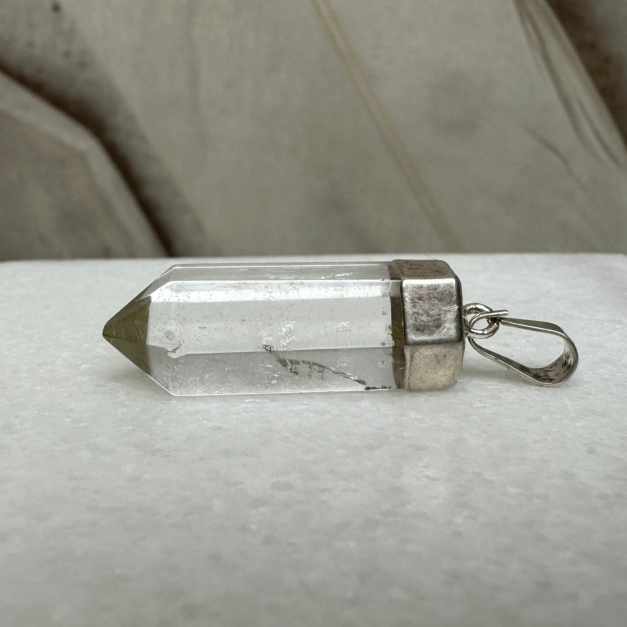 Bergkristall, hänge silver (A)