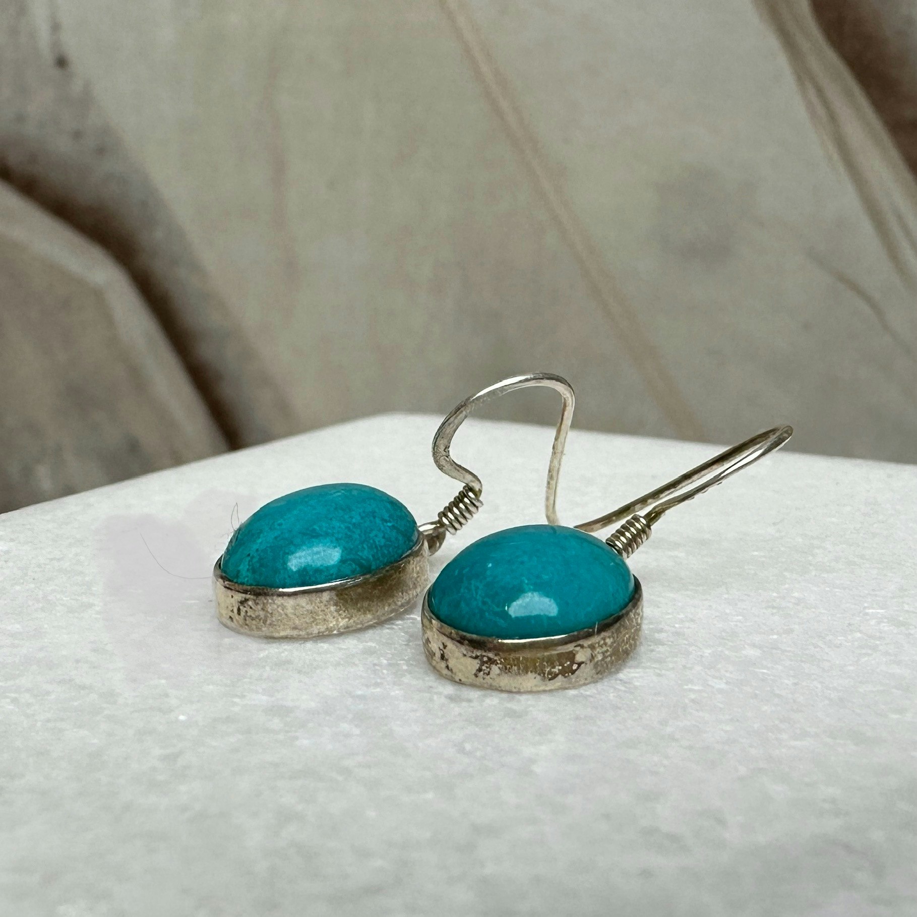 Krysokolla, örhängen 925 sterlingsilver