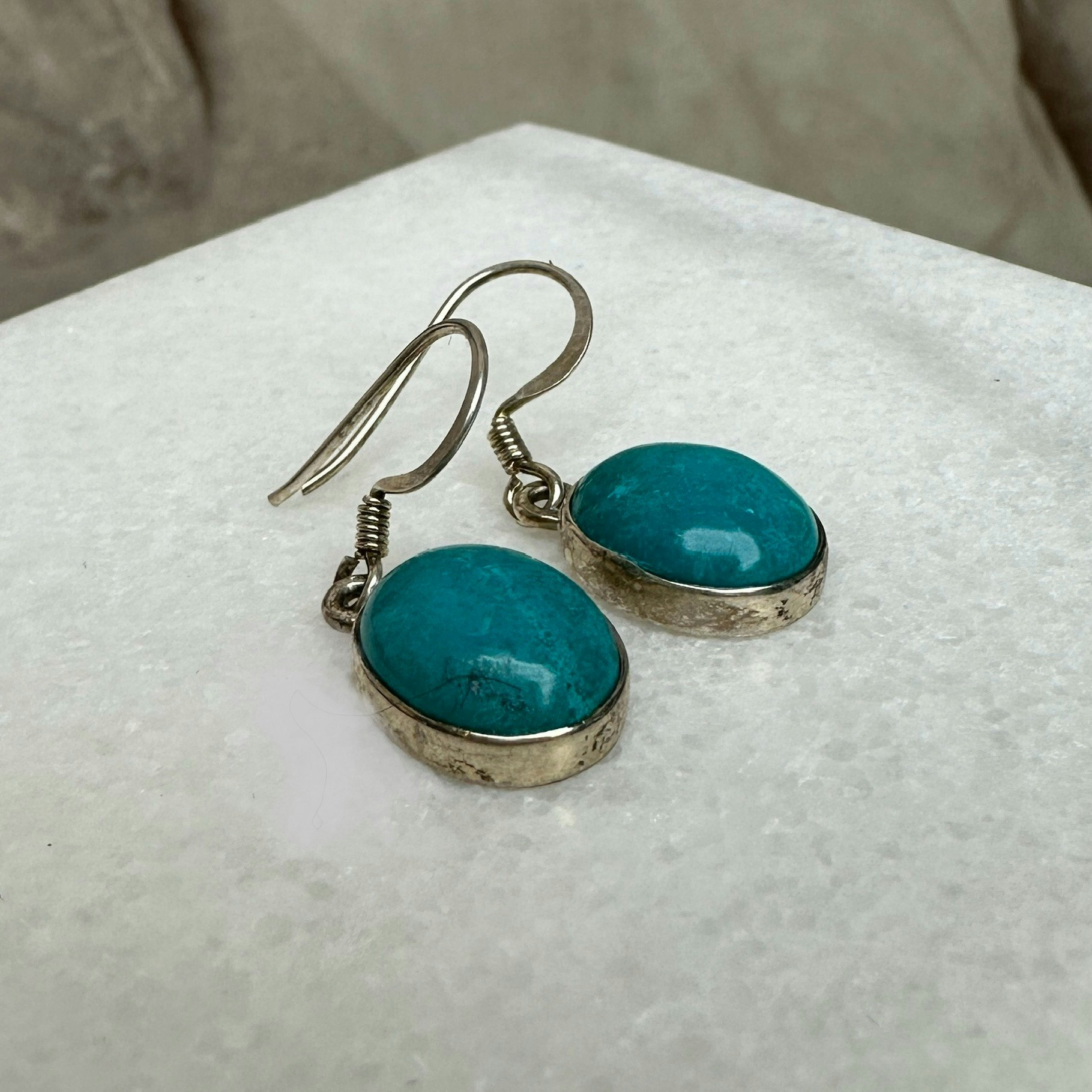 Krysokolla, örhängen 925 sterlingsilver
