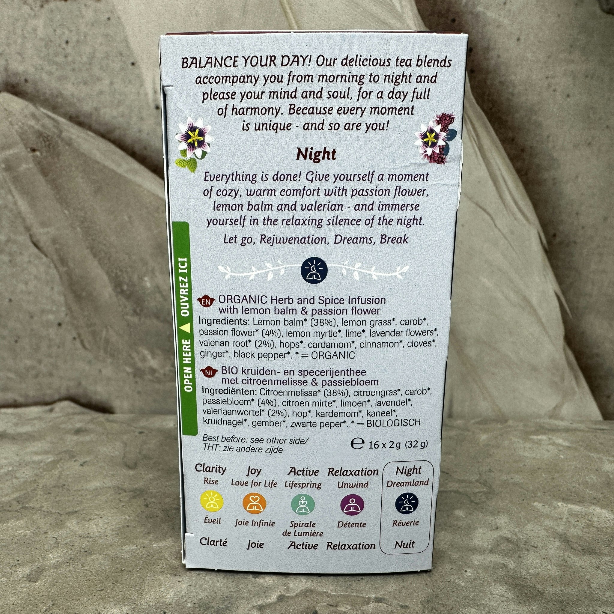 Passionsfrukt, Citronmeliss & Valeriarot, Organic Herbal Tea Shoti Maa