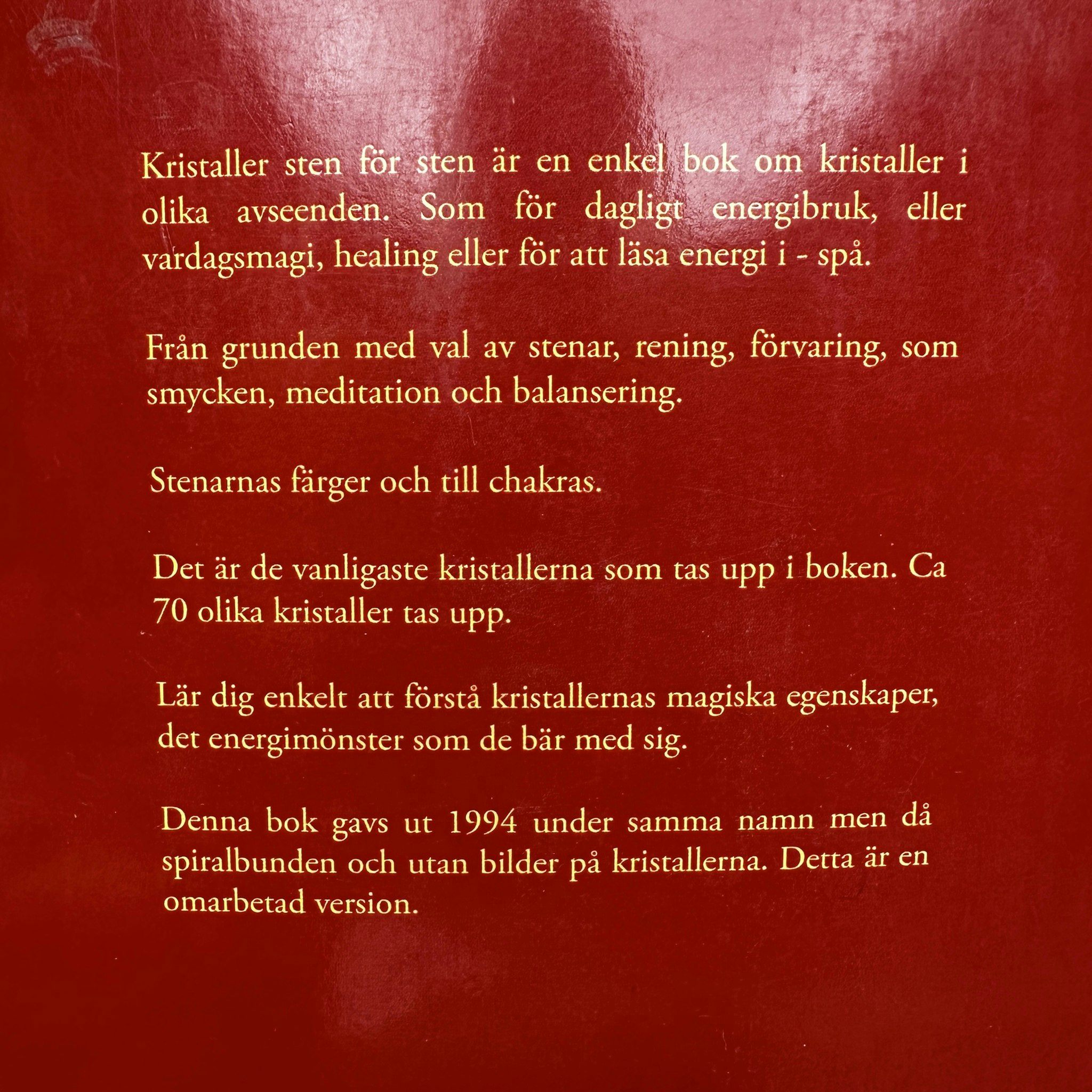 Kristaller sten för sten, bok