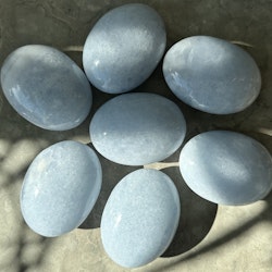 Blå kalcit, jumbo palmstone