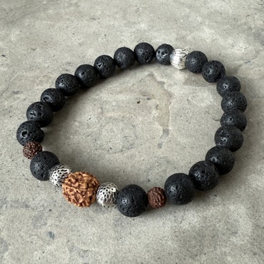 Lavasten & Rudraksha, mala herrarmband