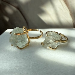 Prasiolit/Grön Ametist, justerbar ring, guld