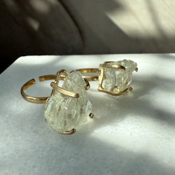 Prasiolit/Grön Ametist, justerbar ring, guld