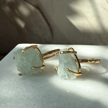 Akvamarin, ring justerbar guld