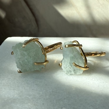 Akvamarin, ring justerbar guld