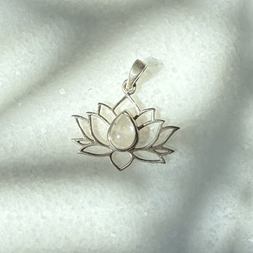 Bergkristall, lotusblomma silverhänge 925 sterling