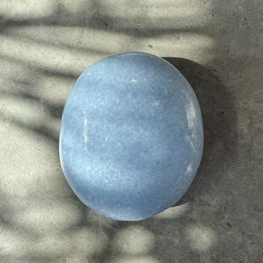 Blå kalcit, palmstone (E)