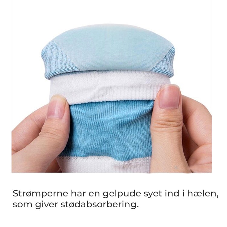 Gel-strømper (2 stk.) med blød silikone i hælen - Fodplejebutikken