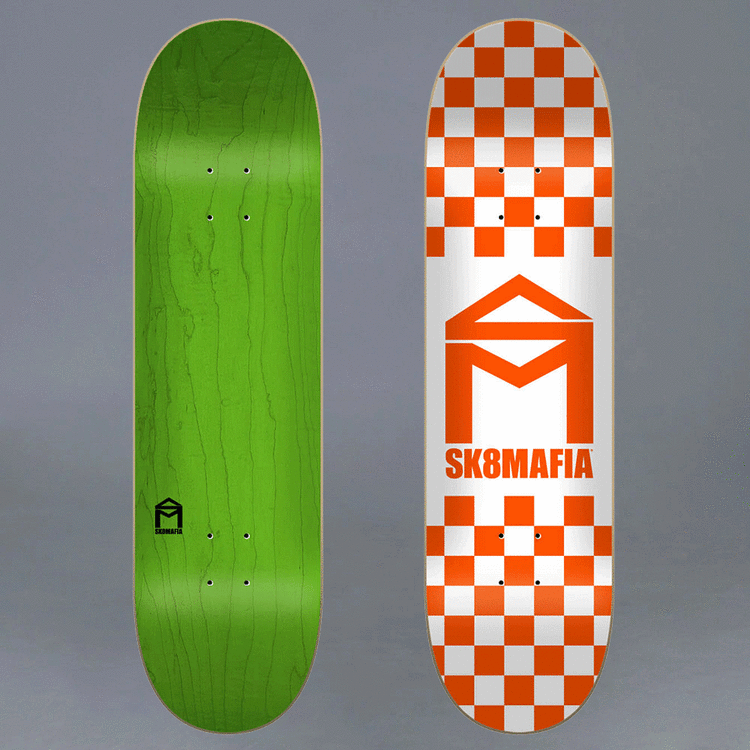 Sk8Mafia House Logo Orange Skateboard Deck 8.5"