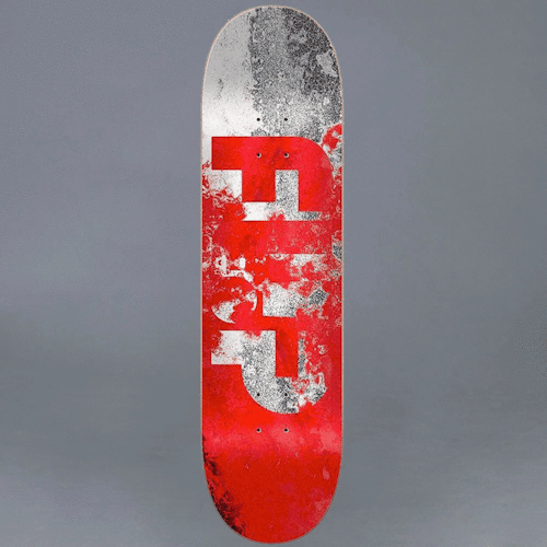 Flip Team Distortion Red Skateboard Deck  8"