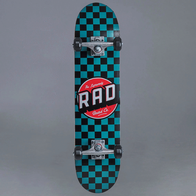 Rad Checkers Teal Komplett Skateboard 7.25" - Top12