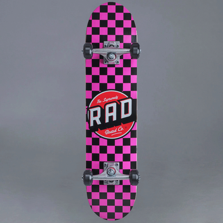Rad Checkers Pink Komplett Skateboard 7"