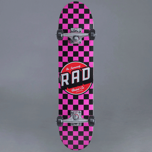 Rad Checkers Pink Komplett Skateboard 7"