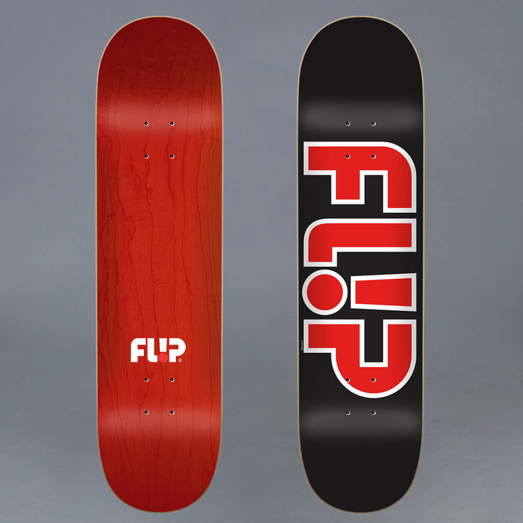 Flip Team Outlined Black Skateboard Deck 8.5"