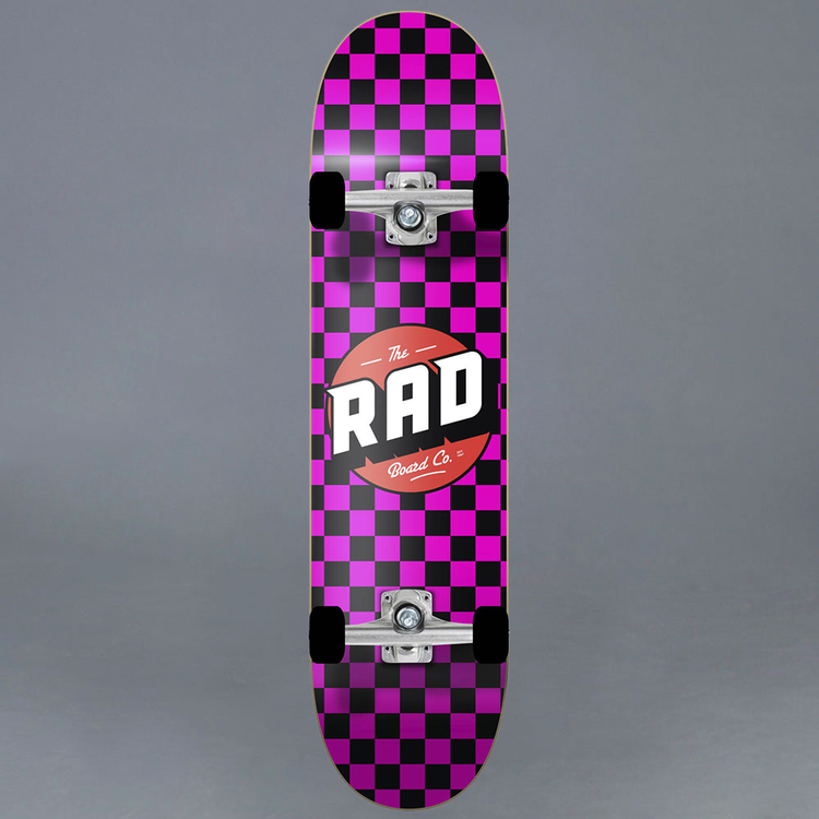 Rad Checkers Pink Komplett Skateboard 7.75"