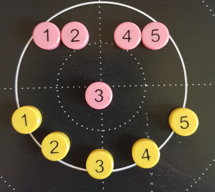 Magnetset med 10 magneter rosa och gula