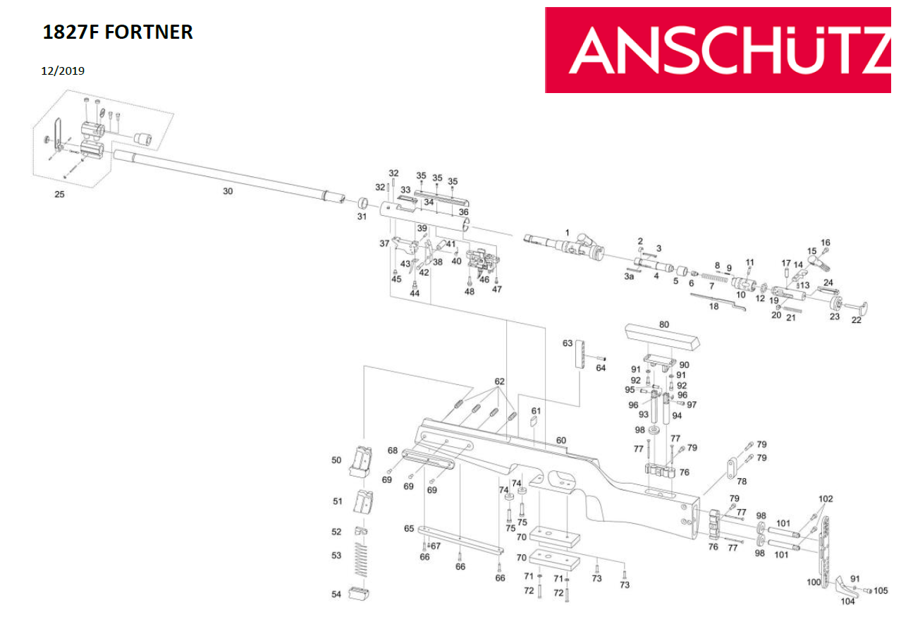 Cartridge retainer 1420-8/1 för Fortner slutstycke