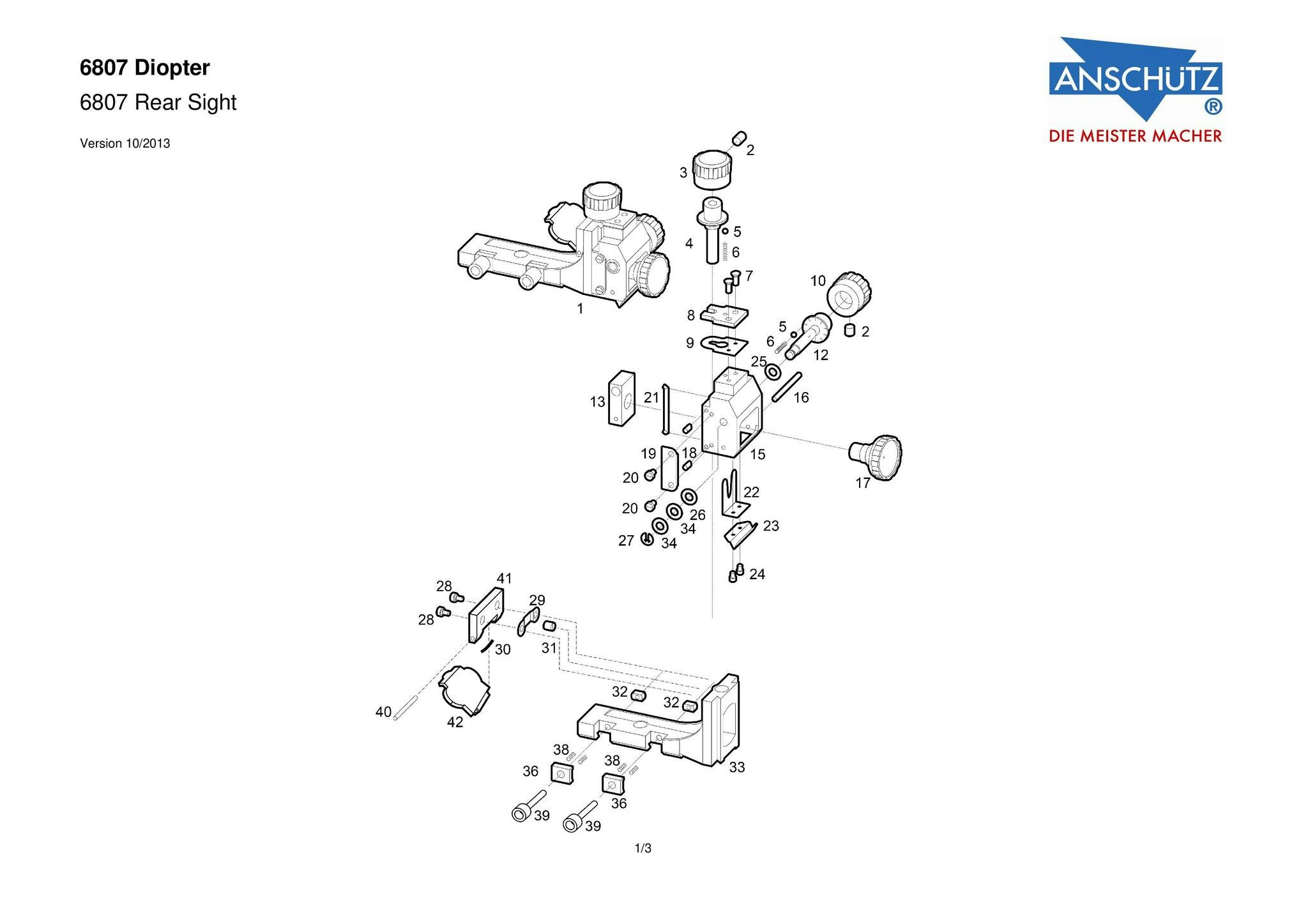 Mutter 6586-21 till Anschutz diopter 6807 klämfäste, Nut 6586-21