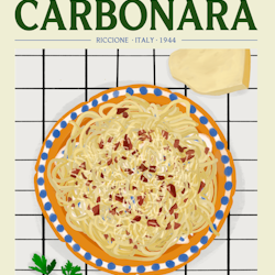Elin PK Spaghetti Carbonara Mat Poster