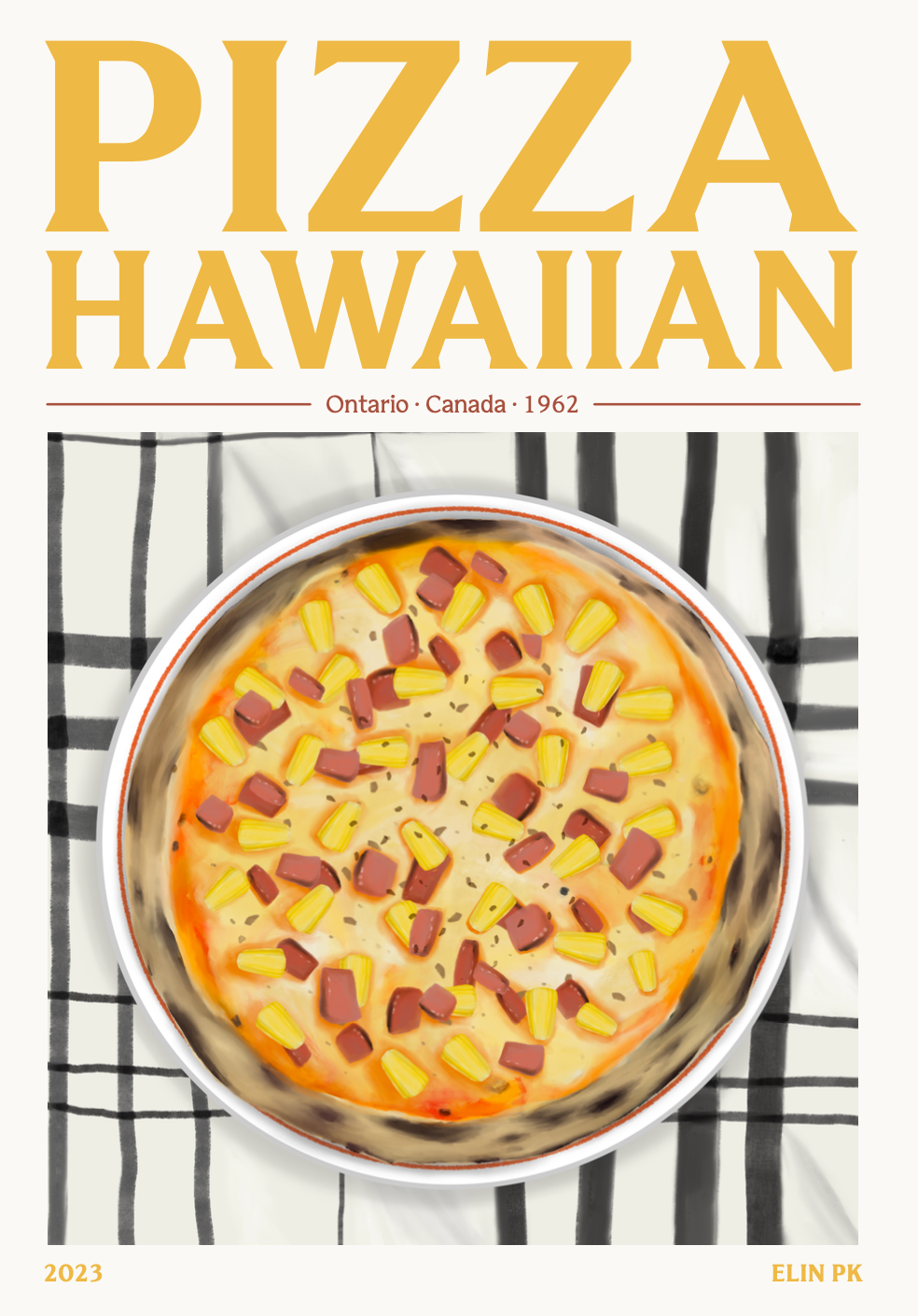 Elin PK Pizza Hawaiian Mat Poster
