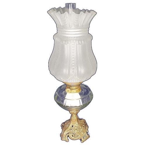 Fotogenlampa med ovanlig och vacker glaskupa