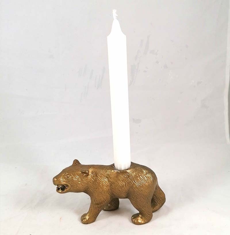 Ljusstake, isbjörn i metall - Kinnekulle Antique