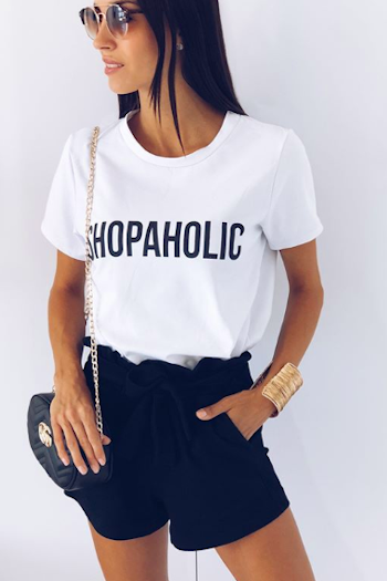 Shopaholic T-shirt - White