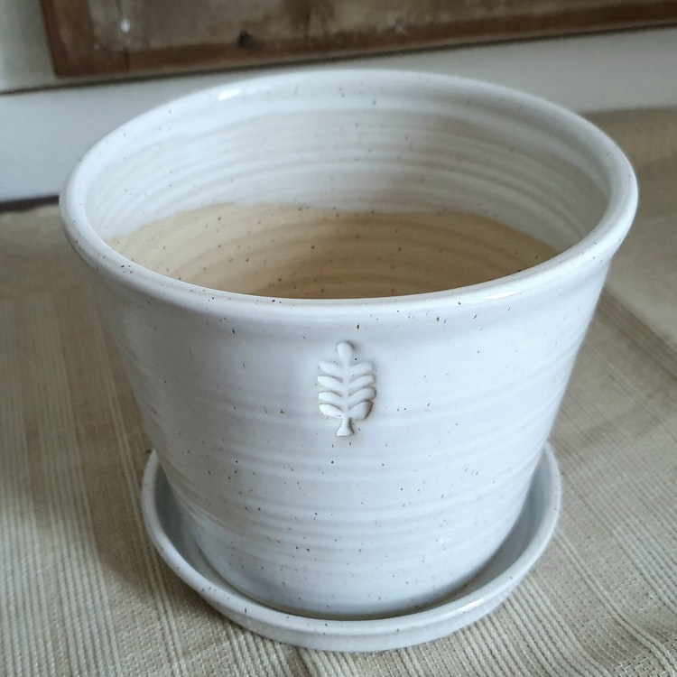 Kruka med fat, stor - Lenastinas Keramik