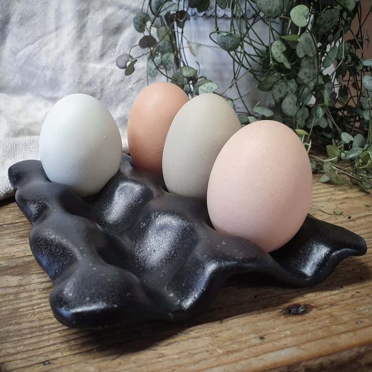 Äggfat 6 ägg, svart