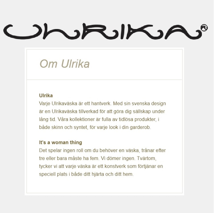 Ulrika Design Ulrikas väskor Ulrika Väskor Ulrika Väska 35-6094 naturfärgad