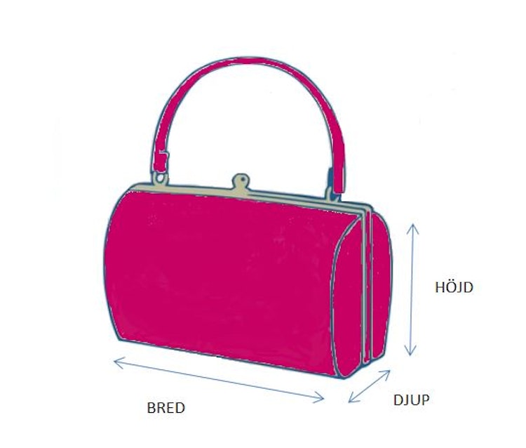 Ulrika Design kollektion Fan 35-3251 rosa cerise så mäter vi väskan