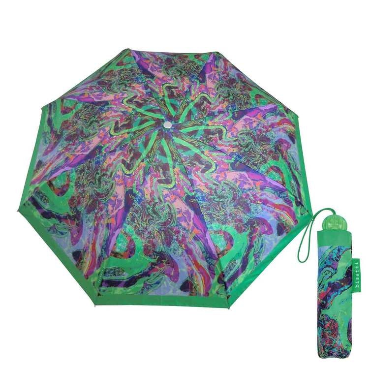 Paraply hopfällbart dam grön batik