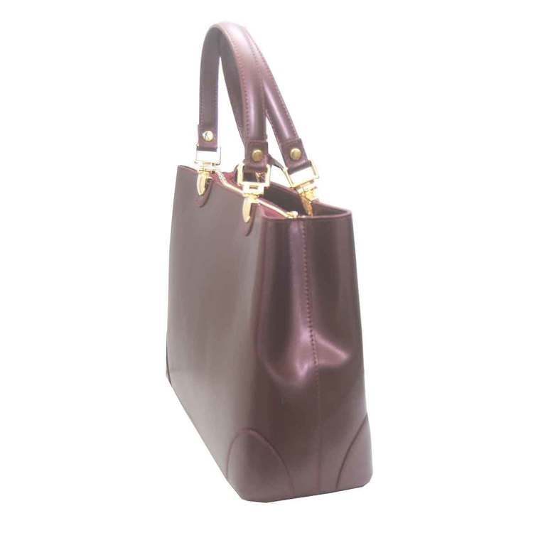 Handväska italienskt skinn lila SAC från sidan