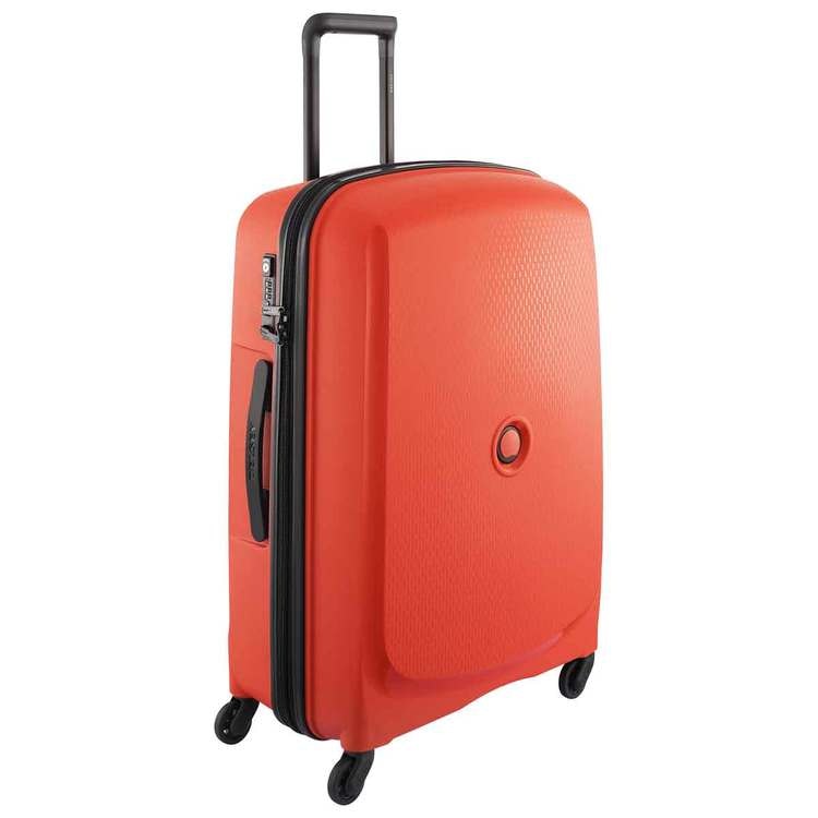 Resväska röd 70 cm Belmont Delsey från sidan