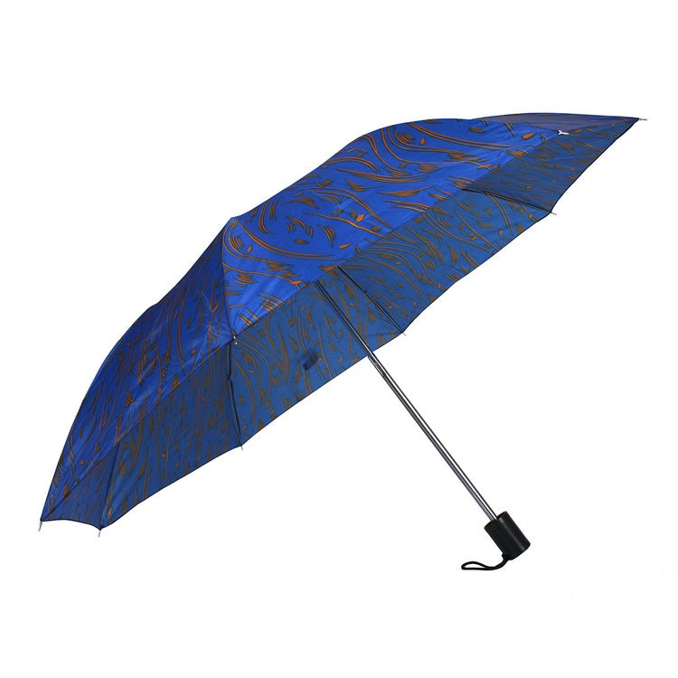 Paraply hopfällbart dam blå mönstrad
