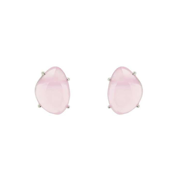 Klassiska örhängen i silver med rosa sten
