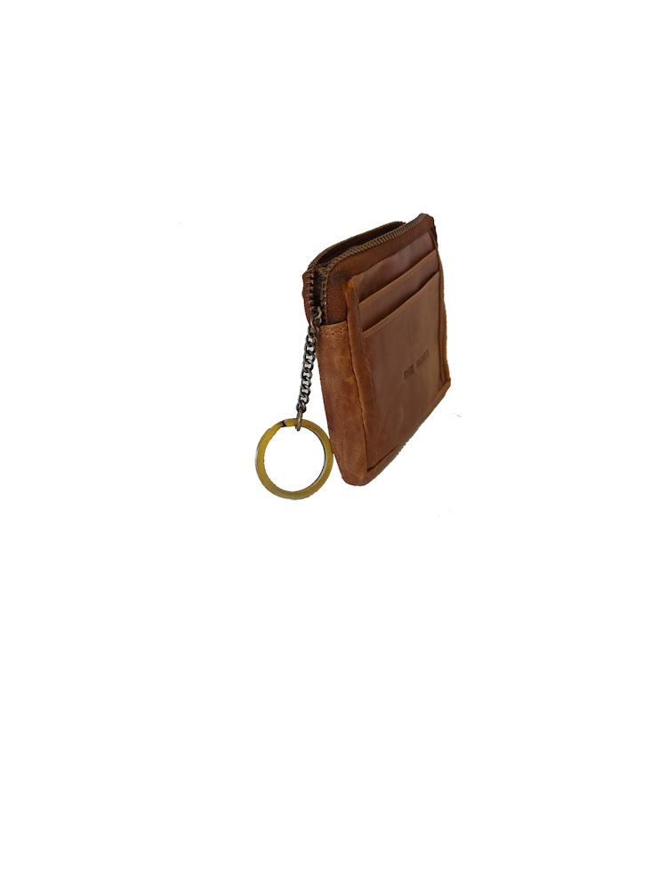 Plånbok skinn med nyckelhållare, cognac The Monte 2162305
