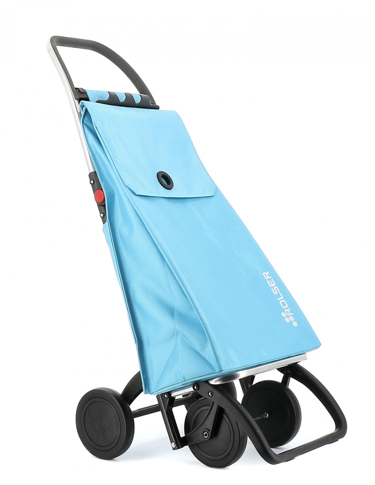 Dramaten väska 2 eller 4 hjul hopfällbar Rolser 4L med väska Imax MF ljusblå