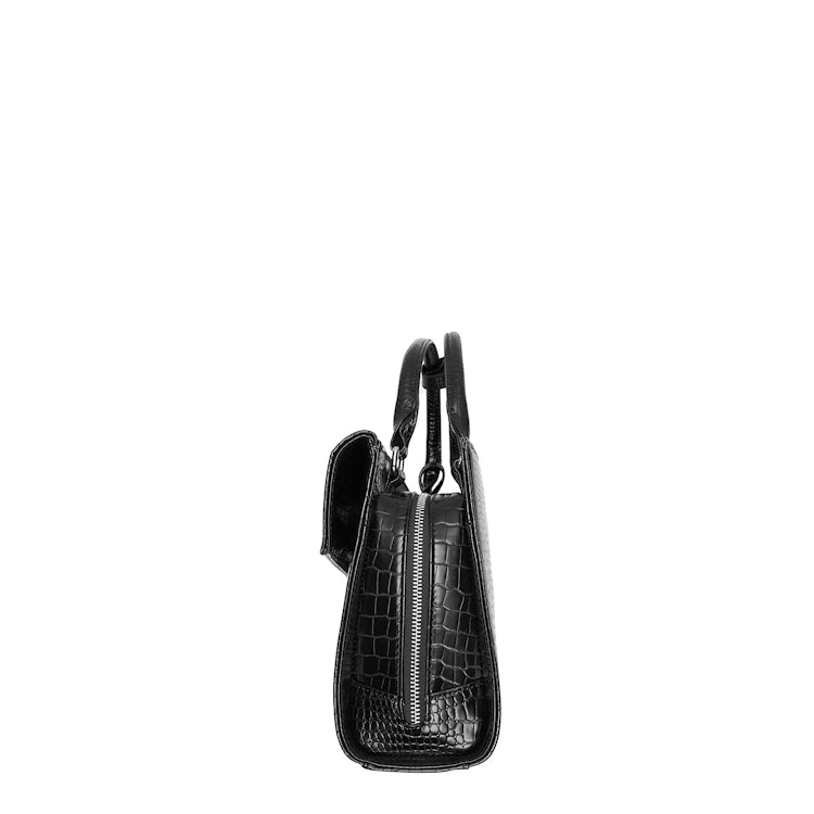 Väska Dam med axelrem Svart Croco, Tiny Tip Croco Black 10 tum, Socha Design, sida