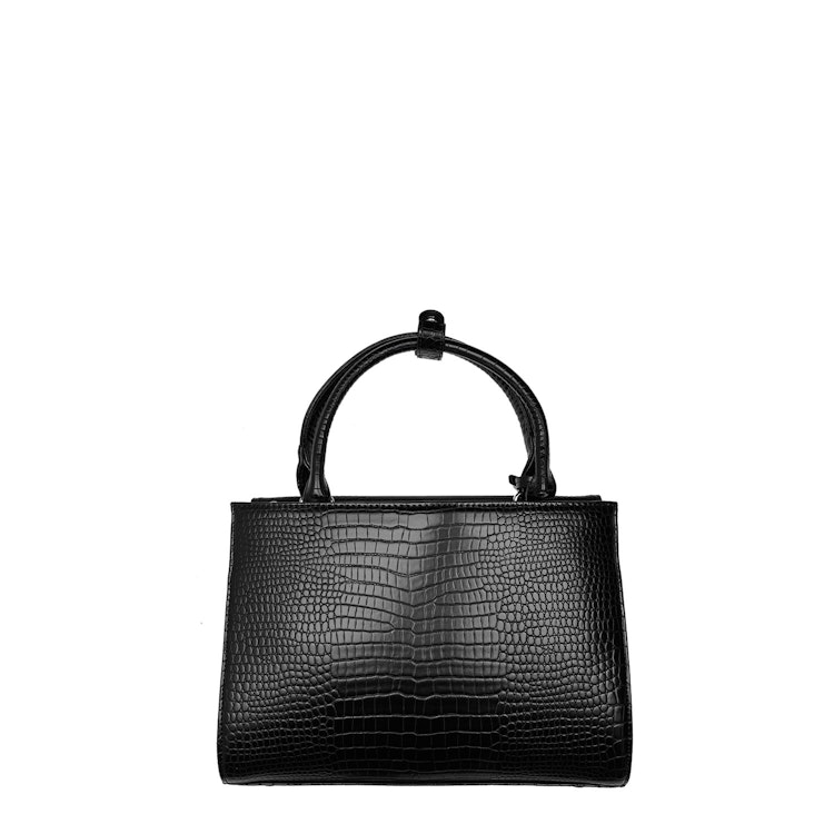 Väska Dam med axelrem, Tiny Tip Croco Black 10 tum, Socha Design, baksida