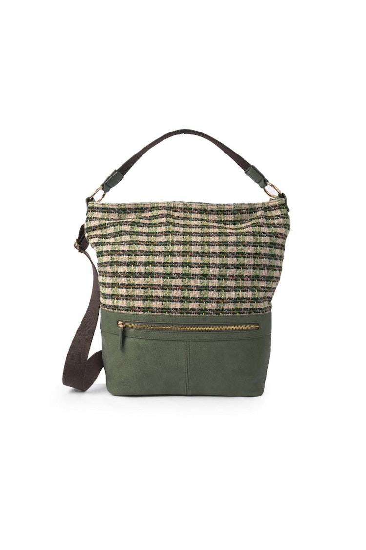 Axelväska New Shoulder Bag | Metallic Check | Green - Ceannis.