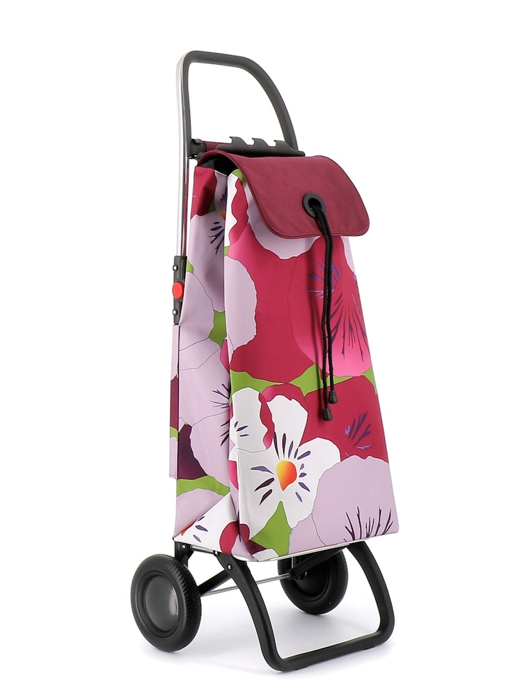 Shoppingvagn Rolser 2L (2 hjul+vikbar) I-Max Taku Rosa Blommig snett framifrån