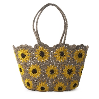 Virkad korgväska Crochet Sunflower, Sand, Ceannis