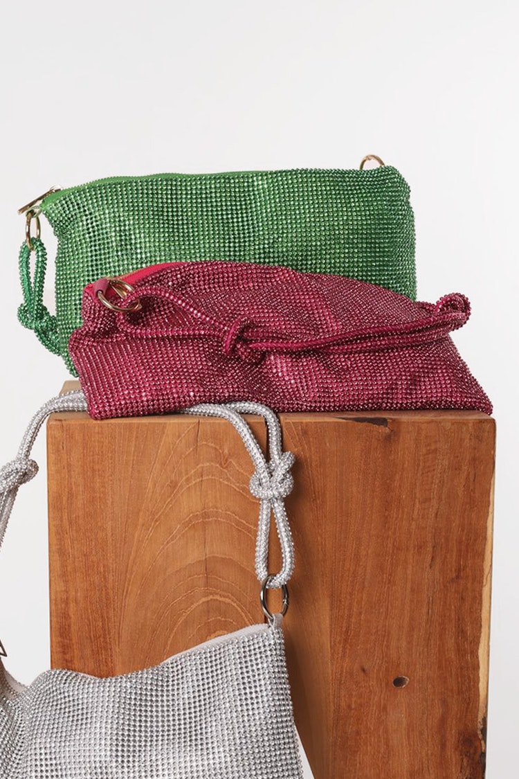 Festlig väska - Knotted Handle Evening Bag, Pink, Ceannis